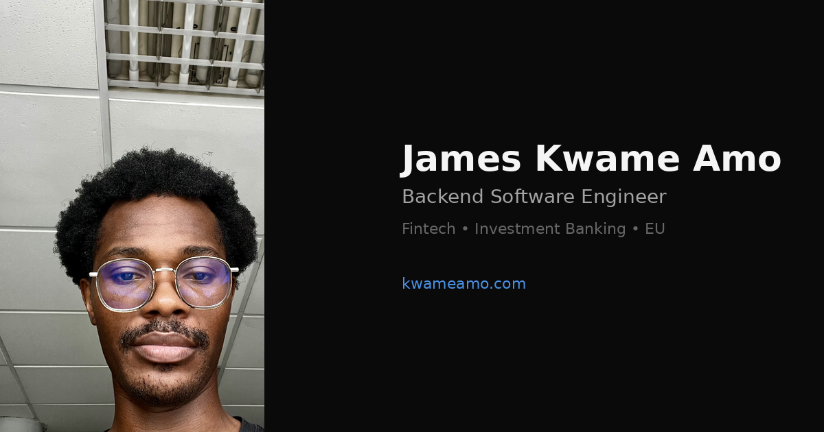 James Kwame Amo - Backend Software Engineer